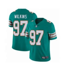 Men's Miami Dolphins #97 Christian Wilkins Aqua Green Alternate Vapor Untouchable Limited Player Football Jersey
