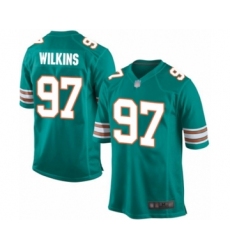 Men's Miami Dolphins #97 Christian Wilkins Game Aqua Green Alternate Football Jersey