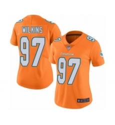 Women's Miami Dolphins #97 Christian Wilkins Limited Orange Rush Vapor Untouchable Football Jersey