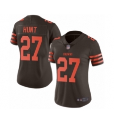 Women's Cleveland Browns #27 Kareem Hunt Limited Brown Rush Vapor Untouchable Football Jersey