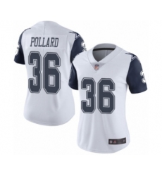 Women's Dallas Cowboys #36 Tony Pollard Limited White Rush Vapor Untouchable Football Jersey