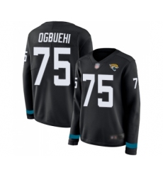 Women's Jacksonville Jaguars #75 Cedric Ogbuehi Limited Black Therma Long Sleeve Football Jersey