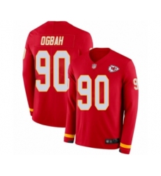 Youth Kansas City Chiefs #90 Emmanuel Ogbah Limited Red Therma Long Sleeve Football Jersey