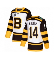 Men's Boston Bruins #14 Chris Wagner Authentic White Winter Classic 2019 Stanley Cup Final Bound Hockey Jersey