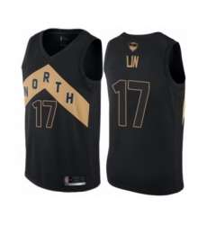 Women's Toronto Raptors #17 Jeremy Lin Swingman Black 2019 Basketball Finals Bound Jersey - City Edition
