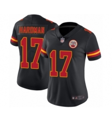 Women's Kansas City Chiefs #17 Mecole Hardman Limited Black Rush Vapor Untouchable Football Jersey