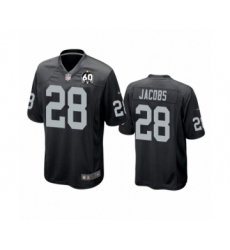Women's Oakland Raiders #28 Josh Jacobs Game Black 60th Anniversary Team Color Football Jersey