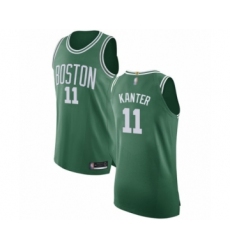 Men's Boston Celtics #11 Enes Kanter Authentic Green(White No.) Road Basketball Jersey - Icon Edition