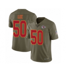 Men's Kansas City Chiefs #50 Darron Lee Limited Olive Camo 2017 Salute to Service Football Jersey
