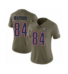 Women's New England Patriots #84 Benjamin Watson Limited Olive 2017 Salute to Service Football Jersey