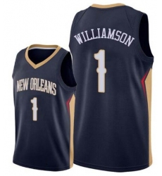 Men's Nike New Orleans Pelicans #1 Zion Williamson Navy NBA Swingman Icon Edition Jersey