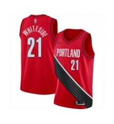 Men's Portland Trail Blazers #21 Hassan Whiteside Authentic Red Finished Basketball Jersey - Statement Edition