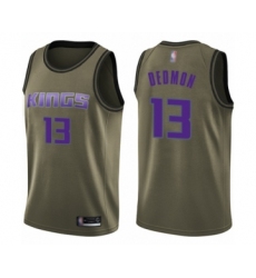Youth Sacramento Kings #13 Dewayne Dedmon Swingman Green Salute to Service Basketball Jersey
