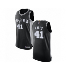 Men's San Antonio Spurs #41 Trey Lyles Authentic Black Basketball Jersey - Icon Edition