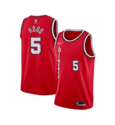 Women's Portland Trail Blazers #5 Rodney Hood Swingman Red Hardwood Classics Basketball Jersey