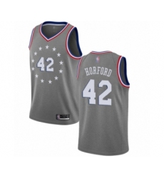 Men's Philadelphia 76ers #42 Al Horford Swingman Gray Basketball Jersey - City Edition