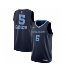 Men's Memphis Grizzlies #5 Bruno Caboclo Authentic Navy Blue Finished Basketball Jersey - Icon Edition