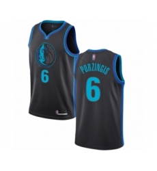 Youth Dallas Mavericks #6 Kristaps Porzingis Swingman Charcoal Basketball Jersey - City Edition