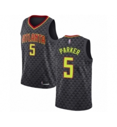 Men's Atlanta Hawks #5 Jabari Parker Authentic Black Basketball Jersey - Icon Edition