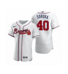 Men's Atlanta Braves #40 Mike Soroka Nike White 2020 Authentic Jersey