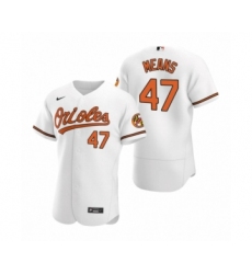Men's Baltimore Orioles #47 John Means Nike White Authentic 2020 Home Jersey