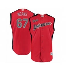 Youth Baltimore Orioles #67 John Means Authentic Red American League 2019 Baseball All-Star Jersey