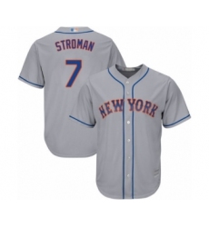 Men's New York Mets #7 Marcus Stroman Replica Grey Road Cool Base Baseball Jersey