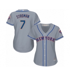 Women's New York Mets #7 Marcus Stroman Authentic Grey Road Cool Base Baseball Jersey