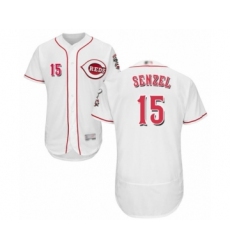 Men's Cincinnati Reds #15 Nick Senzel White Home Flex Base Authentic Collection Baseball Jersey
