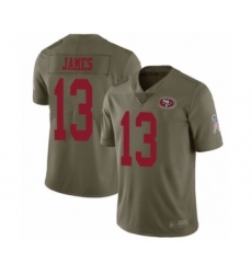 Youth San Francisco 49ers #13 Richie James Limited Olive 2017 Salute to Service Football Jersey