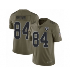 Men's Oakland Raiders #84 Antonio Brown Limited Olive 2017 Salute to Service Football Jersey