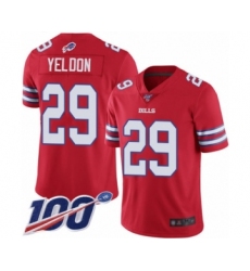 Youth Buffalo Bills #29 T.J. Yeldon Limited Red Rush Vapor Untouchable 100th Season Football Jersey
