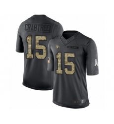 Men's Arizona Cardinals #15 Michael Crabtree Limited Black 2016 Salute to Service Football Jersey