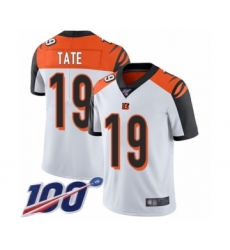 Men's Cincinnati Bengals #19 Auden Tate White Vapor Untouchable Limited Player 100th Season Football Jersey