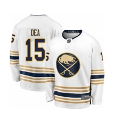 Men's Buffalo Sabres #15 Jean-Sebastien Dea Fanatics Branded White 50th Season Breakaway Hockey Jersey