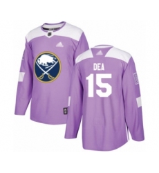 Youth Buffalo Sabres #15 Jean-Sebastien Dea Authentic Purple Fights Cancer Practice Hockey Jersey