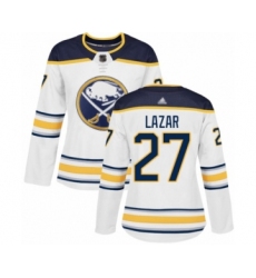 Women's Buffalo Sabres #27 Curtis Lazar Authentic White Away Hockey Jersey