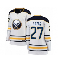 Women's Buffalo Sabres #27 Curtis Lazar Fanatics Branded White Away Breakaway Hockey Jersey