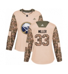Women's Buffalo Sabres #33 Colin Miller Authentic Camo Veterans Day Practice Hockey Jersey