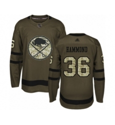 Men's Buffalo Sabres #36 Andrew Hammond Authentic Green Salute to Service Hockey Jersey