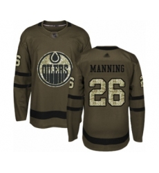 Men's Edmonton Oilers #26 Brandon Manning Authentic Green Salute to Service Hockey Jersey