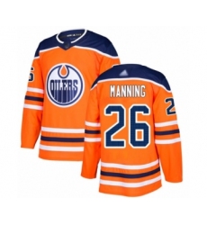 Men's Edmonton Oilers #26 Brandon Manning Authentic Orange Home Hockey Jersey
