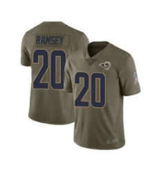 Men's Los Angeles Rams #20 Jalen Ramsey Limited Olive 2017 Salute to Service Football Jersey