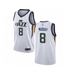 Men's Utah Jazz #8 Emmanuel Mudiay Authentic White Basketball Jersey - Association Edition