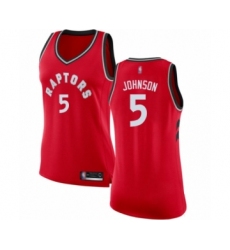 Women's Toronto Raptors #5 Stanley Johnson Swingman Red Basketball Jersey - Icon Edition
