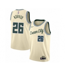 Women's Milwaukee Bucks #26 Kyle Korver Swingman Cream Basketball Jersey - 2019 20 City Edition