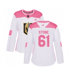 Women's Vegas Golden Knights #61 Mark Stone Authentic White Pink Fashion Hockey Jersey