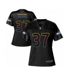 Women's Seattle Seahawks #37 Quandre Diggs Game Black Fashion Football Jersey