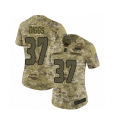 Women's Seattle Seahawks #37 Quandre Diggs Limited Camo 2018 Salute to Service Football Jersey