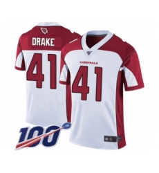 Youth Arizona Cardinals #41 Kenyan Drake White Vapor Untouchable Limited Player 100th Season Football Jersey